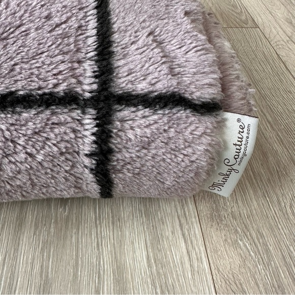 Minky Couture Purple Windowpane Travel Size Blanket - Picture 6 of 7